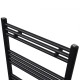 Egyenes fekete törölközőszárító radiátor központi fűtéssel 500x1160 mm