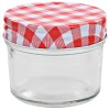 24 db 110 ml-es befőttesüveg piros-fehér tetővel