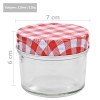 48 db 110 ml-es befőttesüveg piros-fehér tetővel