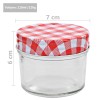 96 db 110 ml-es befőttesüveg piros-fehér tetővel