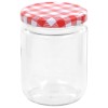 96 db 230 ml-es befőttesüveg piros-fehér tetővel