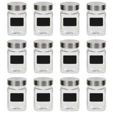 12 db tárolóedény matricával 300 ml