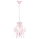 Rózsaszín kerek mennyezeti lámpa gyöngyökkel e14