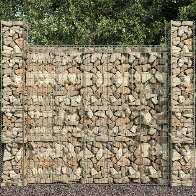 3 darab horganyzott acél gabion kosár 25 x 25 x 197 cm 3 darab horganyzott acél gabion kosár 25 x 25 x 197 cm