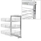 Ezüstszínű háromszintes kihúzható konyhai drótkosár 47x35x56 cm