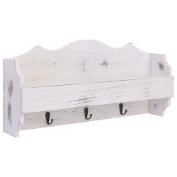 Fehér fa fali fogas 50 x 10 x 23 cm
