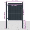Antracit pvc és acél kerítéskapu 100 x 81 cm