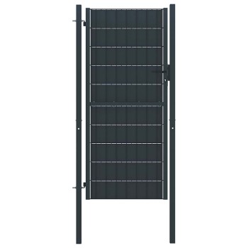 Antracit pvc és acél kerítéskapu 100 x 124 cm