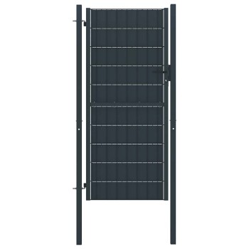 Antracit pvc és acél kerítéskapu 100 x 204 cm