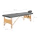 4 zónás antracitszürke masszázsasztal fa vázzal 186 x 68 cm