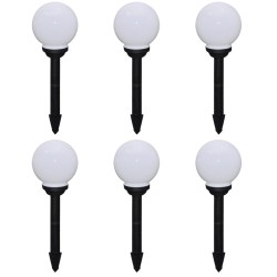 6 db kültéri gyalogjáró led-lámpa cölöppel 20 cm