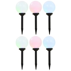 6 db napelemes kültéri led gömblámpa 20 cm rgb