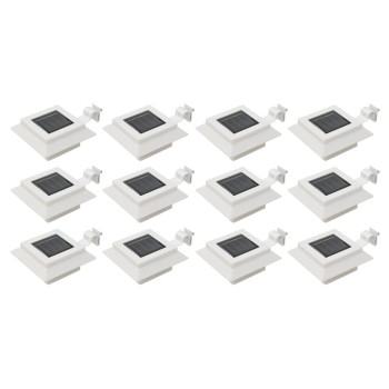 12 db fehér négyzet alakú kültéri napelemes led lámpa 12 cm