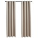 2 db bézs sötétítőfüggöny fémgyűrűkkel 140 x 225 cm