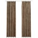 2 db bézs bársony sötétítőfüggöny kampókkal 140 x 245 cm