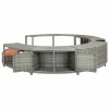 Szürke polyrattan jakuzzi-keret