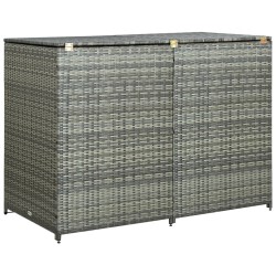 Antracit polyrattan dupla tároló gurulós kukához 148x77x111 cm