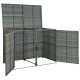 Antracit polyrattan dupla tároló gurulós kukához 148x77x111 cm