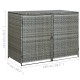 Antracit polyrattan dupla tároló gurulós kukához 148x77x111 cm