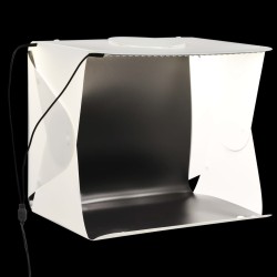 Fehér műanyag összecsukható softbox led-lámpával 40x34x37 cm