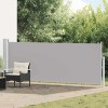 Szürke kihúzható oldalsó teraszi napellenző 140 x 500 cm