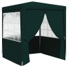 Zöld rendezvénysátor oldalfalakkal 2,5 x 2,5 m 90 g/m²