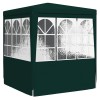 Zöld rendezvénysátor oldalfalakkal 2,5 x 2,5 m 90 g/m²