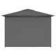 Antracitszürke kerti pavilon függönyökkel 4 x 3 m
