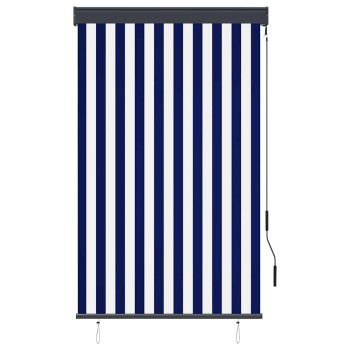 Kék és fehér kültéri roló 100 x 250 cm