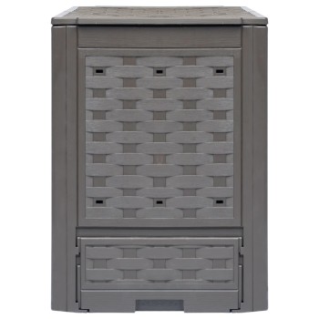 2 db barna műanyag rattan kerti komposztáló 60x60x83 cm 600 l