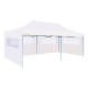 Fehér acél összecsukható rendezvénysátor oldalfalakkal 3 x 6 m