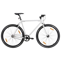 Fehér és fekete örökhajtós kerékpár 700c 51 cm