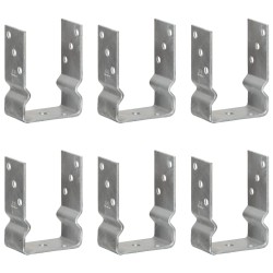 6 db ezüstszínű horganyzott acél kerítéshorgony 10 x 6 x 15 cm