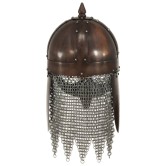 Rézszínű antik viking harcos acélsisak larp másolat