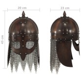 Rézszínű antik viking harcos acélsisak larp másolat