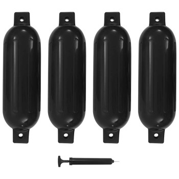 4 darab fekete pvc csónak lökhárító 51 x 14 cm