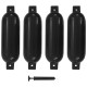 4 darab fekete pvc csónak lökhárító 51 x 14 cm