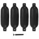 4 darab fekete pvc hajóütköző 58,5 x 16,5 cm