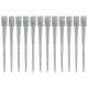 12 db ezüstszínű horganyzott acél kerítéstüske 9 x 9 x 90 cm