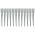 12 db ezüstszínű horganyzott acél kerítéstüske 10 x 10 x 76 cm