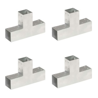4 darab t-alakú horganyzott fém oszloptartó 71 x 71 mm