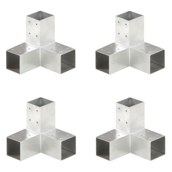 4 darab y-alakú horganyzott fém oszloptartó 71 x 71 mm