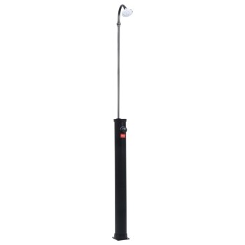Fekete napelemes kerti zuhany 215 cm 8 l