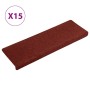 15 db öntapadós lépcsőszőnyeg 65 x 21 x 4 cm bordói piros téglalap alakú széllel