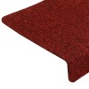 15 db öntapadós lépcsőszőnyeg 65 x 21 x 4 cm bordói piros téglalap alakú széllel