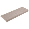 15 db lépcsőszőnyeg 65 x 21 x 4 cm bézs téglalap alakú széllel
