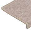 15 db lépcsőszőnyeg 65 x 21 x 4 cm bézs téglalap alakú széllel