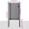Antracitszürke acél kerítéskapu 1 x 2,25 m