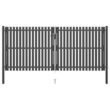 Antracit színű acél kerítéskapu 400 x 150 cm