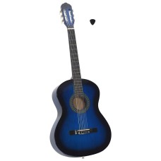 Kék klasszikus hársfa gitár kezdőknek 4/4 39"